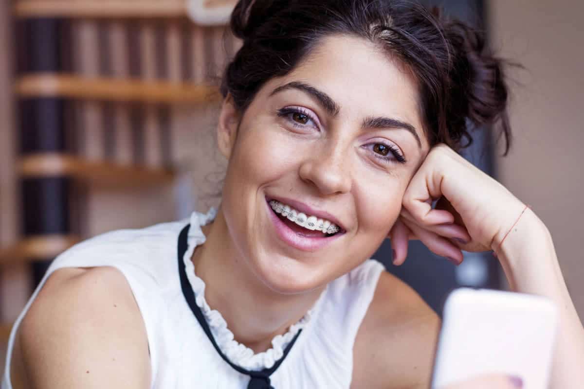 Woman wearing braces